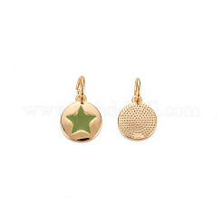 Charms del esmalte de bronce&nbsp;KK-S356-671G-NF