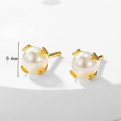 Elegantes pendientes de acero inoxidable 201 con perlas de imitación para mujer&nbsp;FV8306