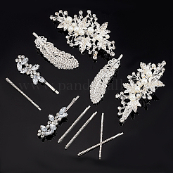 14 stücke 4 stil hochzeit braut legierung strass haar bobby pins&nbsp;DIY-GA0003-90