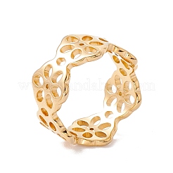 Anello avvolgente a fiocco di neve in acciaio inossidabile 304 con placcatura ionica (ip)&nbsp;RJEW-H107-13G-02