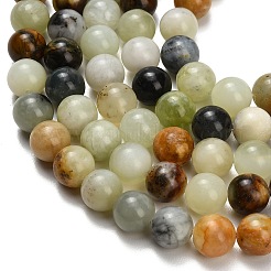 Cuentas de jade natural de la mantequilla de hebras&nbsp;G-C289-B03-10mm