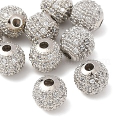 Runde Messing Micro Pave Zirkonia Perlen&nbsp;X-ZIRC-N016-01P-8mm