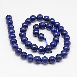 Gefärbt runde natürliche Lapislazuli Perlen Stränge&nbsp;X-G-K081-8mm