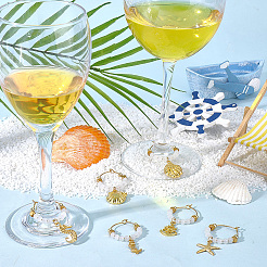 6 Stück Glas Weinglas-Anhänger&nbsp;AJEW-SC00074