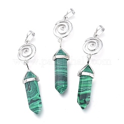 Grandi pendenti a punta in malachite sintetica&nbsp;G-D0021-01P-04