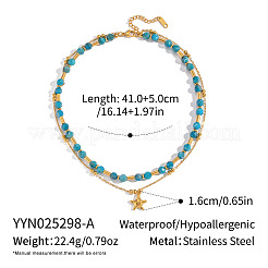 Collana vintage con ciondolo a forma di stella marina in acciaio inossidabile 304&nbsp;DS9069-1