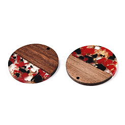 Pendentifs en résine transparente et bois de noyer&nbsp;RESI-TAC0017-75-A06