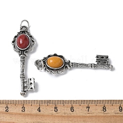 Chiave ottone mookaite naturale grandi pendenti&nbsp;KK-D361-01AS-19
