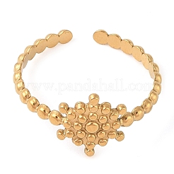 Anelli polsini aperti in acciaio inossidabile 304 con placcatura ionica (ip) per donna&nbsp;RJEW-Z057-10G-08