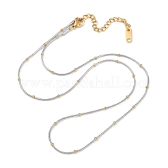 Colliers à chaîne serpent à billes rondes en acier inoxydable 304 pour femmes&nbsp;NJEW-K288-01GP
