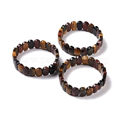 Natürliches Tigerauge-Stretcharmband mit ovalen Perlen&nbsp;G-E010-01G