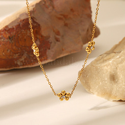 Blume 304 Edelstahl Strass Link Armbänder & Halsketten Sets für Frauen&nbsp;VZ7462-1