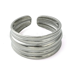 Bague de manchette ouverte rainurée en acier inoxydable 304 anti-ternissement&nbsp;RJEW-L110-007P