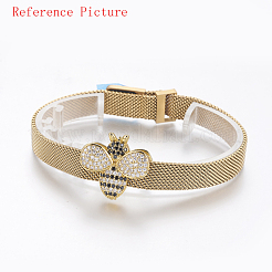 PVD-Vakuumbeschichtung 430 Edelstahl Mesh Armband Herstellung&nbsp;MAK-L021-01G