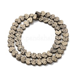 Brins de perles de pierre de lave naturelle galvanisées&nbsp;G-Q1009-G01-01F