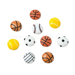 60 Stück 6 Stile Sport undurchsichtige Harz-Cabochons&nbsp;RESI-CJ0004-95