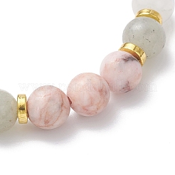 Pulseras elásticas para mujer con cuentas de jade mashan natural&nbsp;BJEW-JB12831