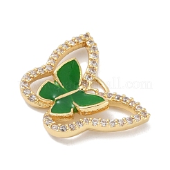 Placage de crémaillère en laiton micro pavé pendentifs en zircone cubique claire&nbsp;KK-A224-13G-01