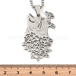 201 collares colgantes de acero inoxidable&nbsp;NJEW-C066-19P