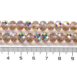 Hebras de cuentas electrochapadas transparentes chapadas en color ab&nbsp;X-EGLA-H104-06F