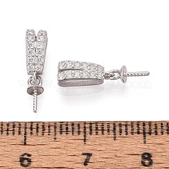 Pendentif de bélière en 925 argent sterling avec zircone cubique de micro pave&nbsp;STER-N016-92P