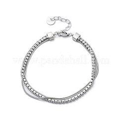 Pulseras de acero inoxidable de varias vueltas para mujer&nbsp;BJEW-F485-01P-01