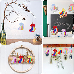 5 Stück 5 Farben handgemachte Filznadelfilz Regenbogenstern-Ornamente&nbsp;DIY-CA0006-54
