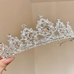 1 Stück Zinklegierung Kristall Strass Krone für die Braut&nbsp;OHAR-LP0004-38