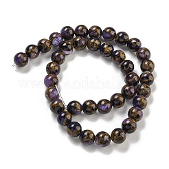 Fili di perline in pietra sintetica oro&nbsp;G-P549-A01-02E