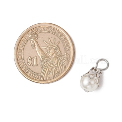 Pendenti rotondi in acrilico con perle finte&nbsp;PALLOY-JF04002-02