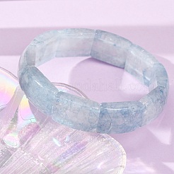 Braccialetti elasticizzati rettangolari in giada naturale tinta di bianco&nbsp;GG-CBA9ACE-C11