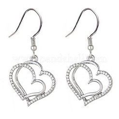 Set di collana e orecchini pendenti con ciondolo a forma di cuore in lega di cristallo e strass&nbsp;FS-WG58D1F-01