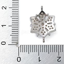 Gestellplattierung Messing klare Zirkonia Blumenverbinder Charms&nbsp;KK-A234-038P