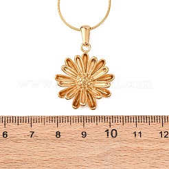 Collane a catena a serpente con ciondolo a forma di fiore in acciaio inossidabile 304 per donna&nbsp;NJEW-F354-11A-G