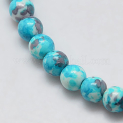 Chapelets de perle en jade d'un océan blanc synthétique&nbsp;G-L019-8mm-05