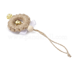 Décorations de Noël en forme de nœud papillon en bois et polyester&nbsp;HJEW-JM04193-03