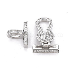 Messing Micro Pave klare Zirkonia Falte über Verschlüsse&nbsp;KK-S356-577-NF