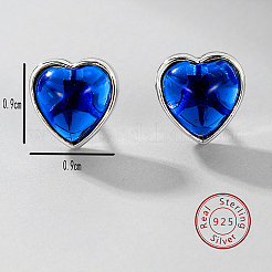 Rhodinierte 925-Herz-Ohrstecker aus Sterlingsilber&nbsp;PY0982