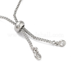 Braccialetti con cursore con perline rotonde regolabili in ottone&nbsp;BJEW-D039-31B-P