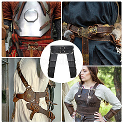Armure médiévale en similicuir PU pour cuisses et taille&nbsp;AJEW-WH20054-091A