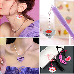 DIY-Set zur Herstellung von Ohrringen mit Herzanhänger aus Acryl zum Valentinstag&nbsp;DIY-YW0012-58