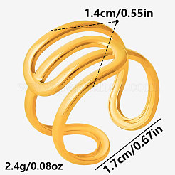 Anelli aperti con polsino geometrico irregolare in acciaio inossidabile 304 per donna&nbsp;MC3709-2