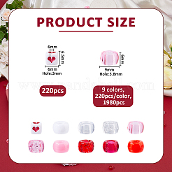 2200 Stück 10 Stile undurchsichtige und transparente Acrylperlen&nbsp;MACR-FH0001-31