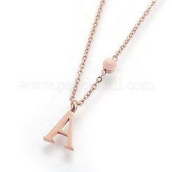 Colliers pendentifs initiaux en acier inoxydable 304&nbsp;NJEW-G321-04RG-A