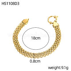 Pulseras de cadena de trigo de acero inoxidable 304&nbsp;STAS-OY012-93G