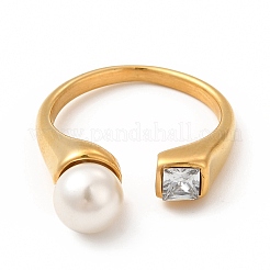 Bagues de manchette en acier inoxydable 304 avec placage ionique (IP) et strass&nbsp;RJEW-C049-11B-G