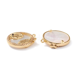 Ciondoli in vero ottone placcato oro 18k con micro pavé di zirconi chiari&nbsp;ZIRC-Z007-22J