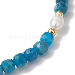 Braccialetti elastici per donna in apatite naturale e perle d'acqua dolce coltivate&nbsp;BJEW-JB12734-02