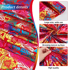 Bronzierendes Polyestergewebe mit Phönix-Blumenmuster&nbsp;DIY-WH0032-98B
