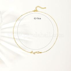 Collana con pendente a forma di onda di zirconi cubici con catene in ottone dorato&nbsp;RP3424-2